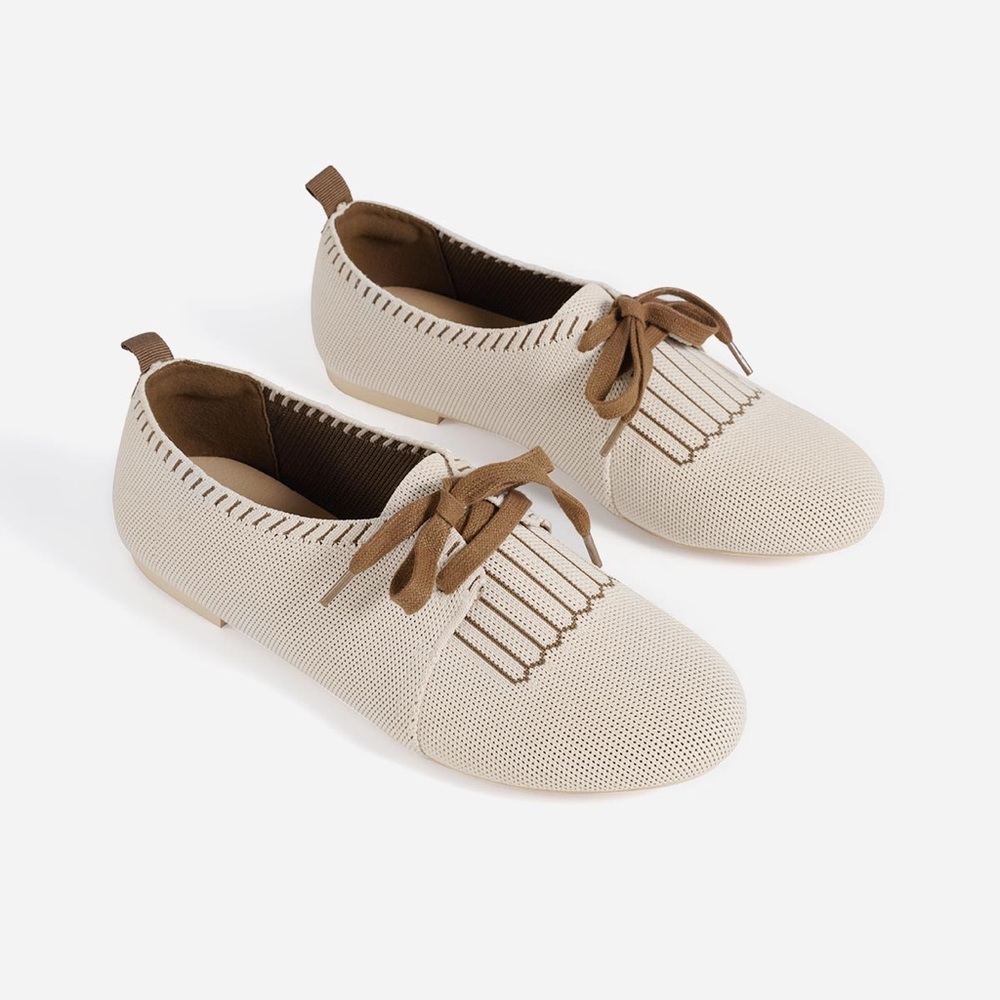 TIJN Oxford style knit flats